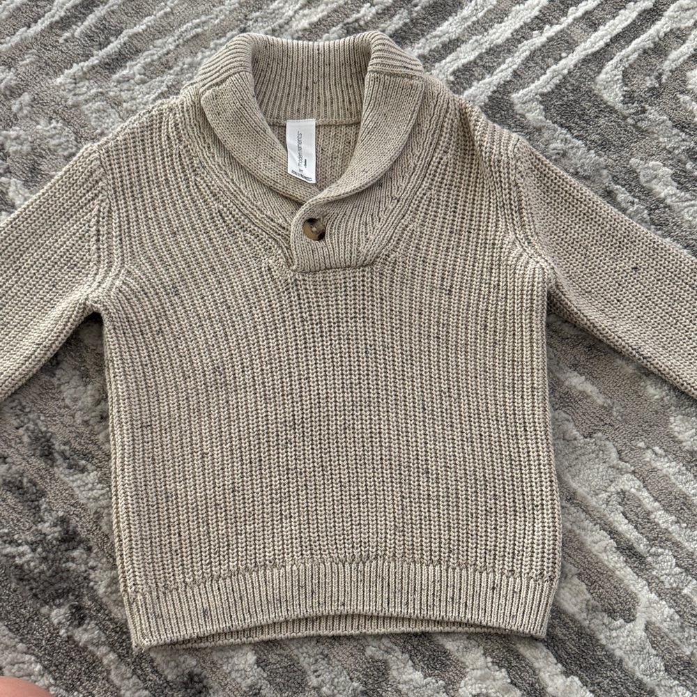 Boy’s Beige and Grey Collared Sweater